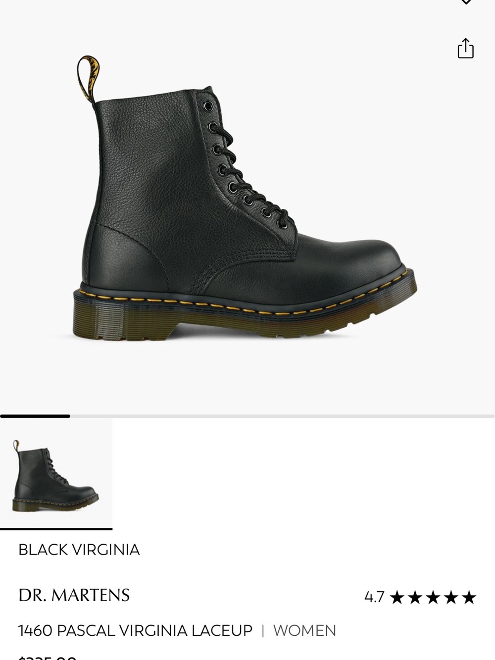 Dr. Martens Black 8-Eye Lace-Up Combat Boot